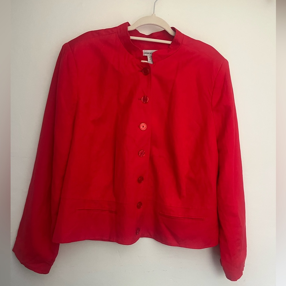 Jessica London Vibrant Red Blazer Size 22